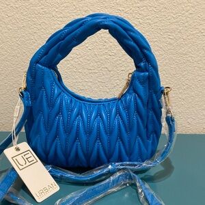 URBAN Expressions mini crossbody vegan leather, quilted blue